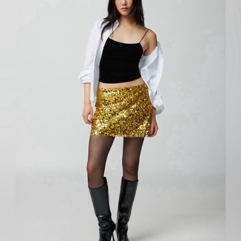 NWT Urban Outfitters Lulu Sequin Mini Skirt L